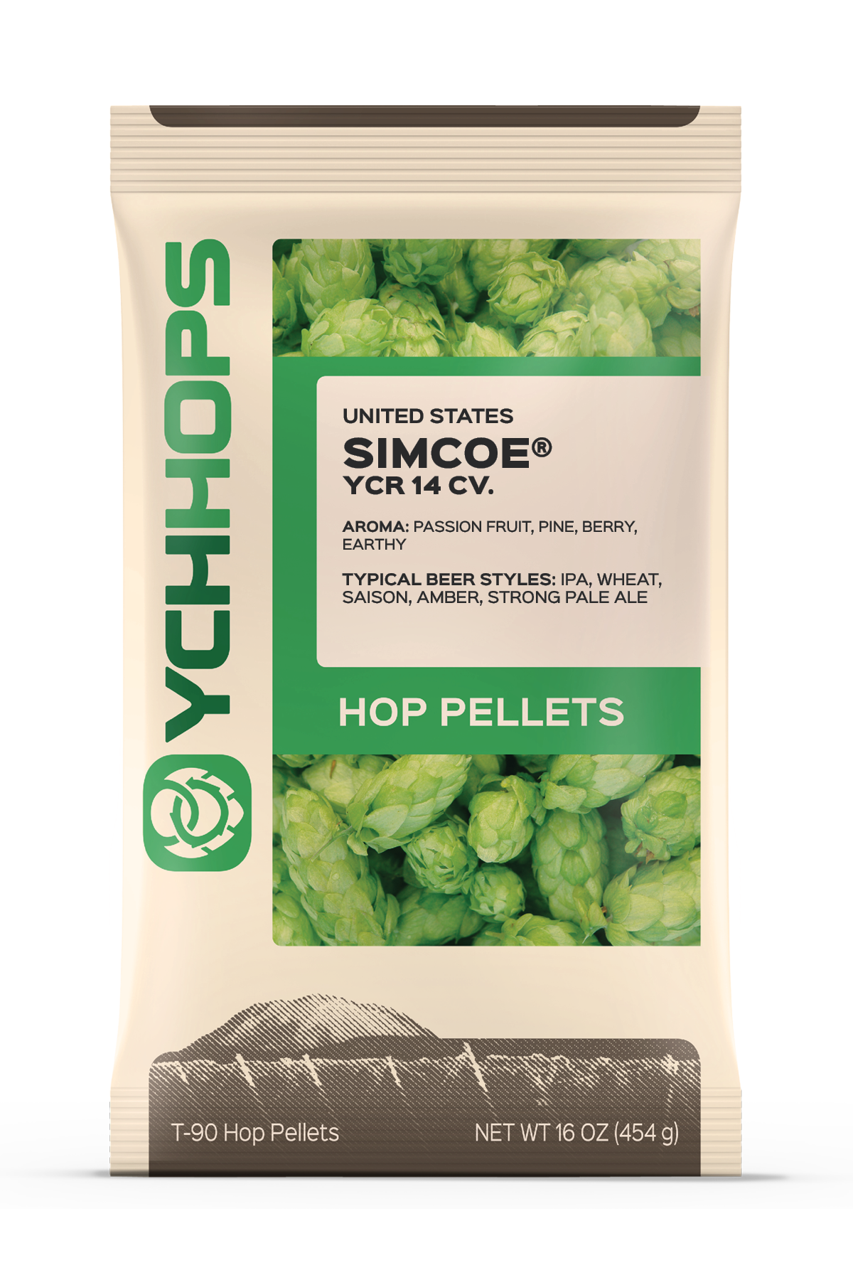 1 Lb Simcoe Pellet Hops Alpha 1214 Bader Beer & Wine Supply